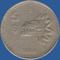 5 песо Мексики 1980