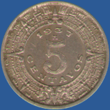 5 сентаво Мексики 1937 года