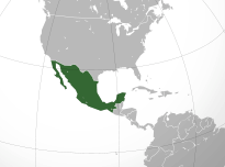 Месторасположение Мексики